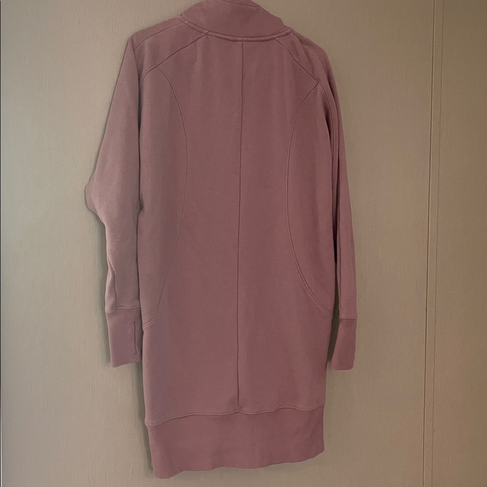 Athleta Cozy Karma 1/4 Zip Sweatshirt Dress mauve medium - Picture 8 of 11